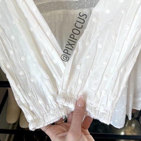 ZARA SWISS DOT EMBROIDERED DRESS WHITE - Picture 10 of 15